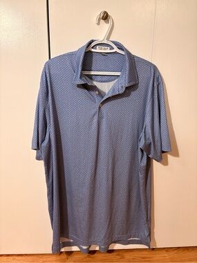 Peter Millar Men's Light Blue Micro-Pattern Polo